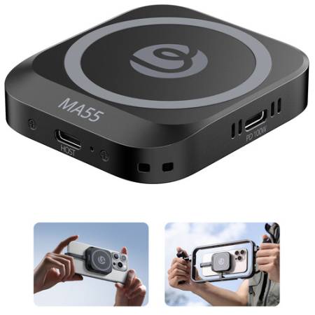 Ulanzi MA55 - obudowa USB-C na dysk M.2 (do 2TB) z magnetycznym mocowaniem MagSafe do smartfona - przykład użycia